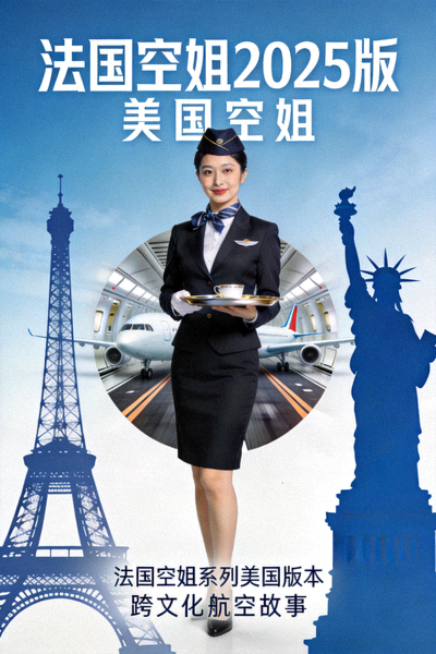 《法国空姐2025版》美国空姐电影海报 - 法国空姐系列美国版本，跨文化航空故事