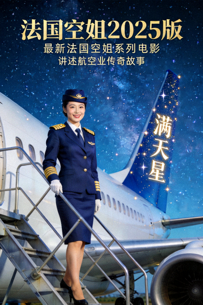 《法国空姐2025版》满天星电影海报 - 最新法国空姐系列电影，讲述航空业传奇故事